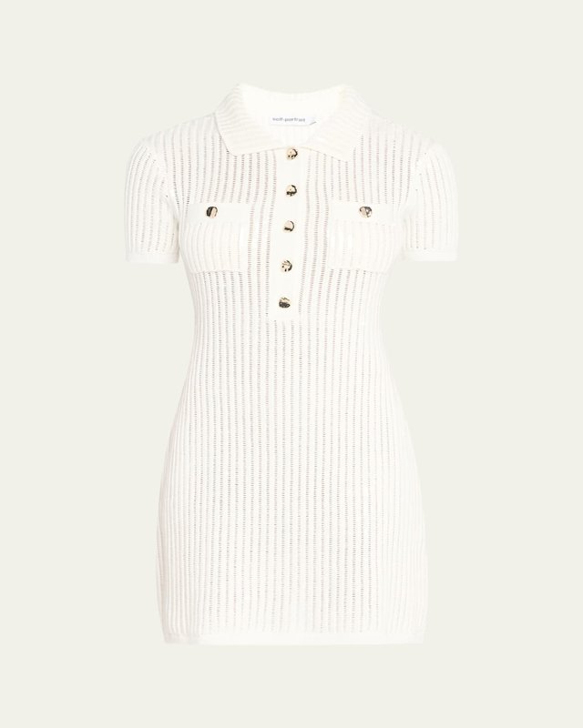 Sequined Crochet Mini Dress